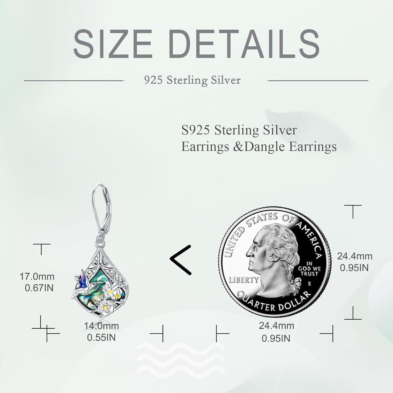 VONALA Kolibri Ohrringe Abalone Sterling Silber Schmuck