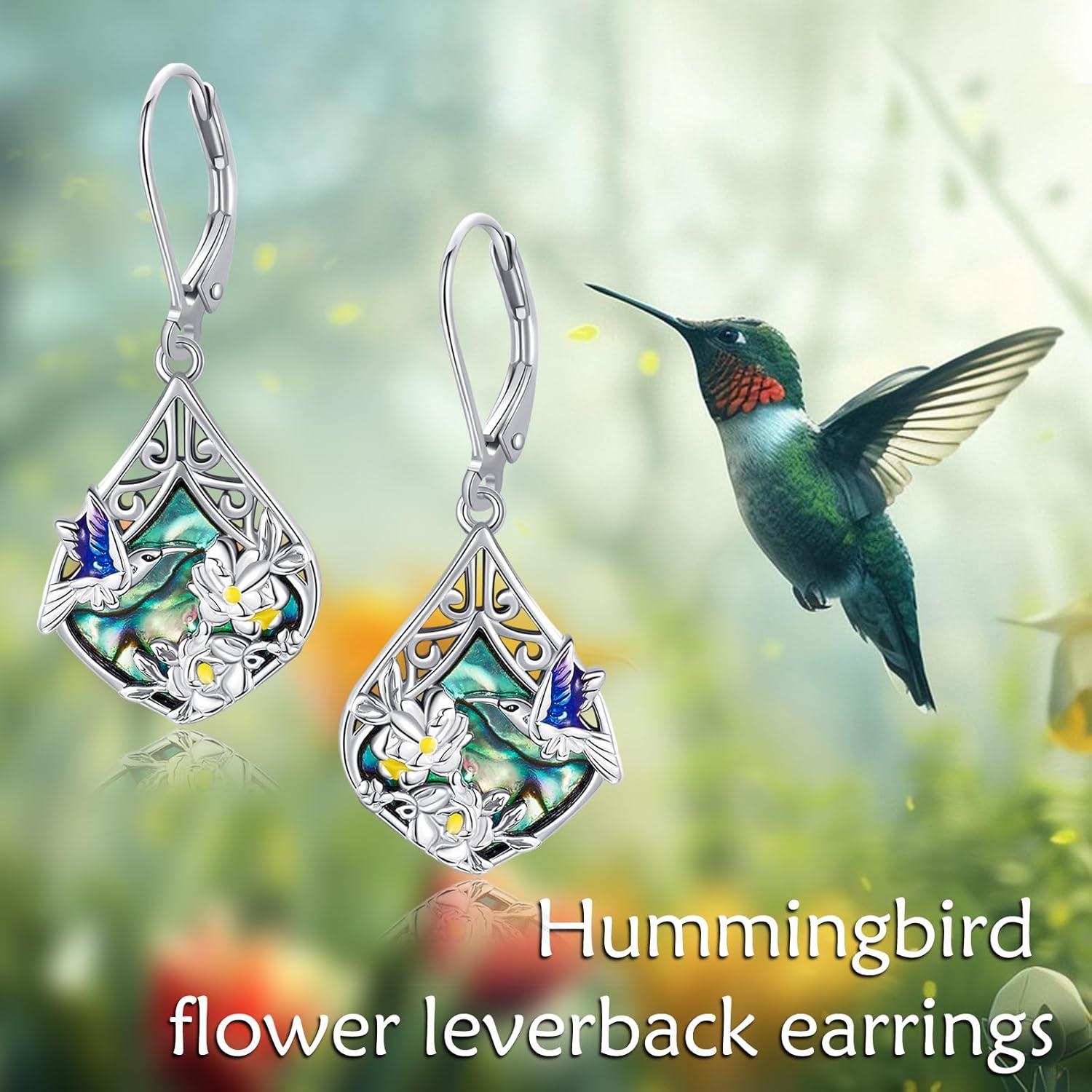 Kolibri Ohrringe Sterling Silber Abalone Leverback Geschenke
