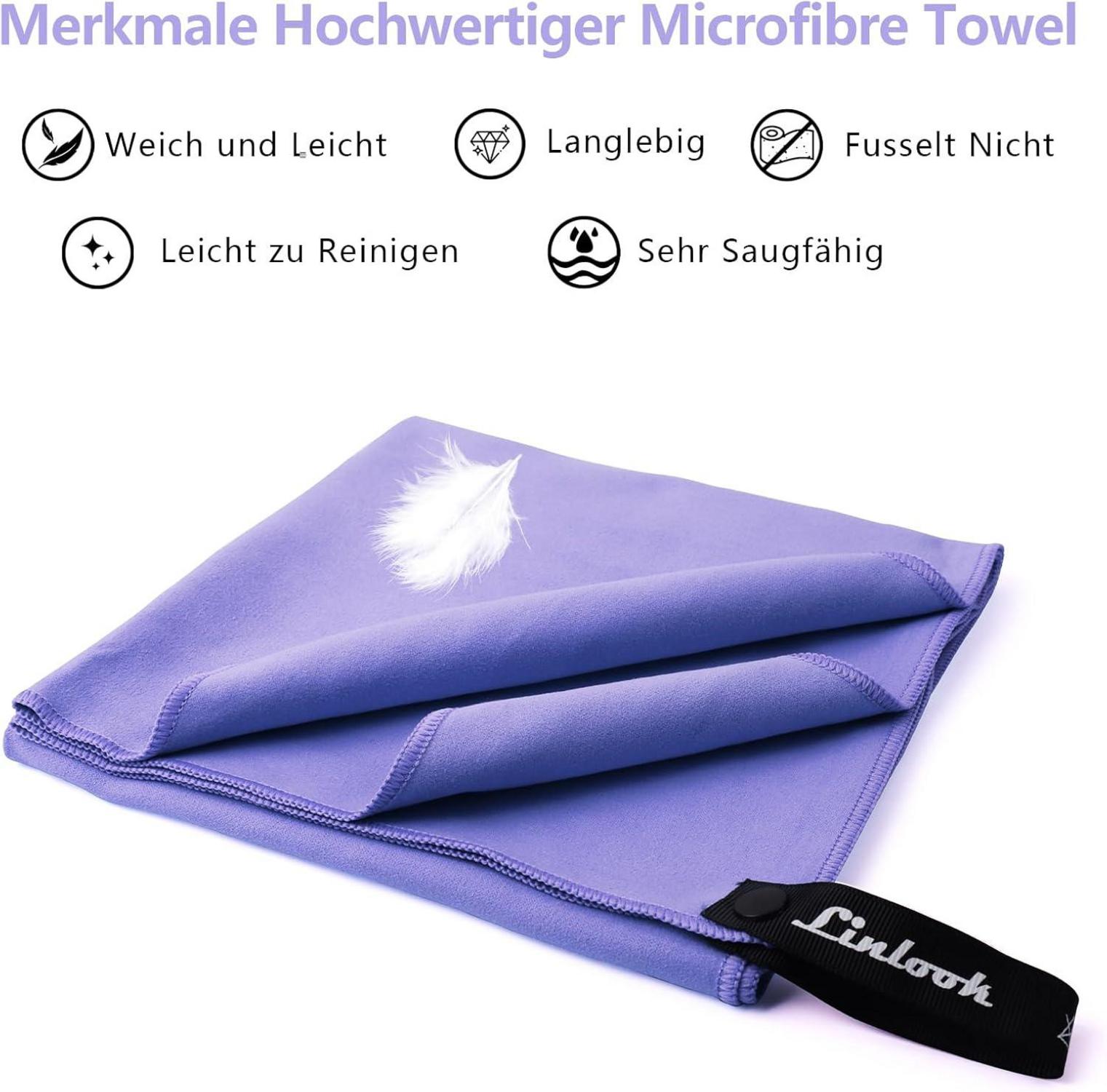 Microfaser Handtuch 100x50cm 2er Set schnelltrocknend