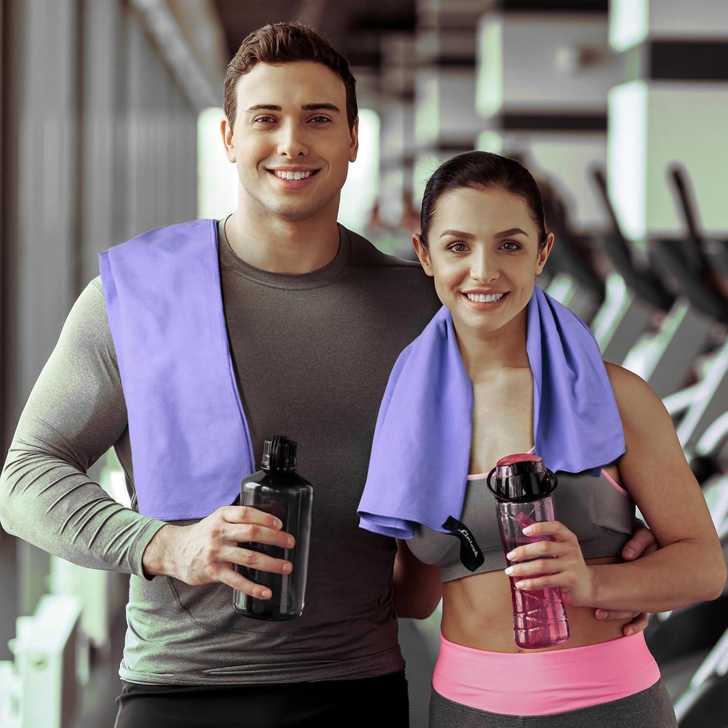 Linlook Microfaser Handtücher 100x50cm 2 Stück - Schnelltrocknend und Kompakt Fitness Handtuch