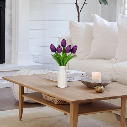 Künstliche Tulpen Blumen in Keramikvase, 30 cm, Deko Kunstpflanze