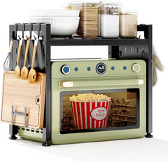 Mikrowellen Regal, Ausziehbar 40-70cm, 2-stufiges Organizer mit 10