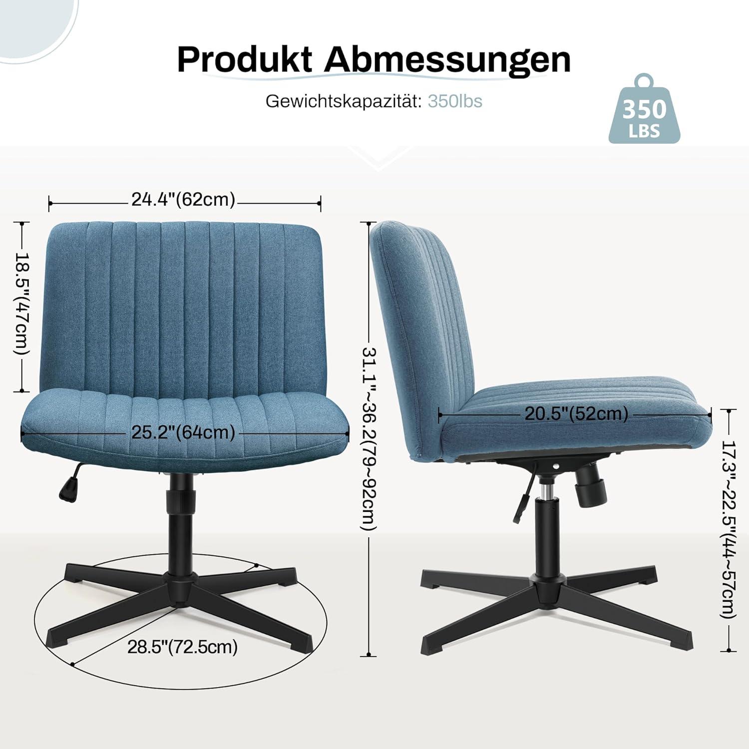 Bürostuhl ohne Rollen Schreibtischstuhl ohne Armlehnen mit breitem
