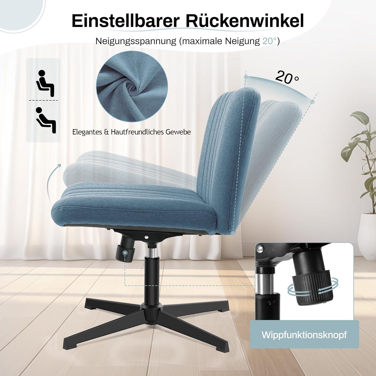 Bürostuhl Schreibtischstuhl Lesesessel ohne Armlehnen Sitzkissen Schneidersitz