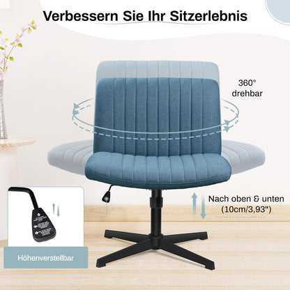 Bequemer Bürostuhl ohne Rollen - Höhenverstellbarer Schreibtischstuhl