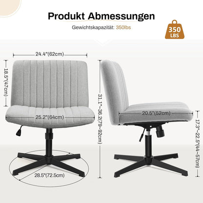 Bürostuhl ohne Rollen Armlehnen Lesesessel Sitzkissen höhenverstellbar