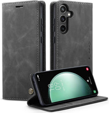 Samsung Galaxy S23 FE 5G Leder Handyhülle mit Magnet Standfunktion