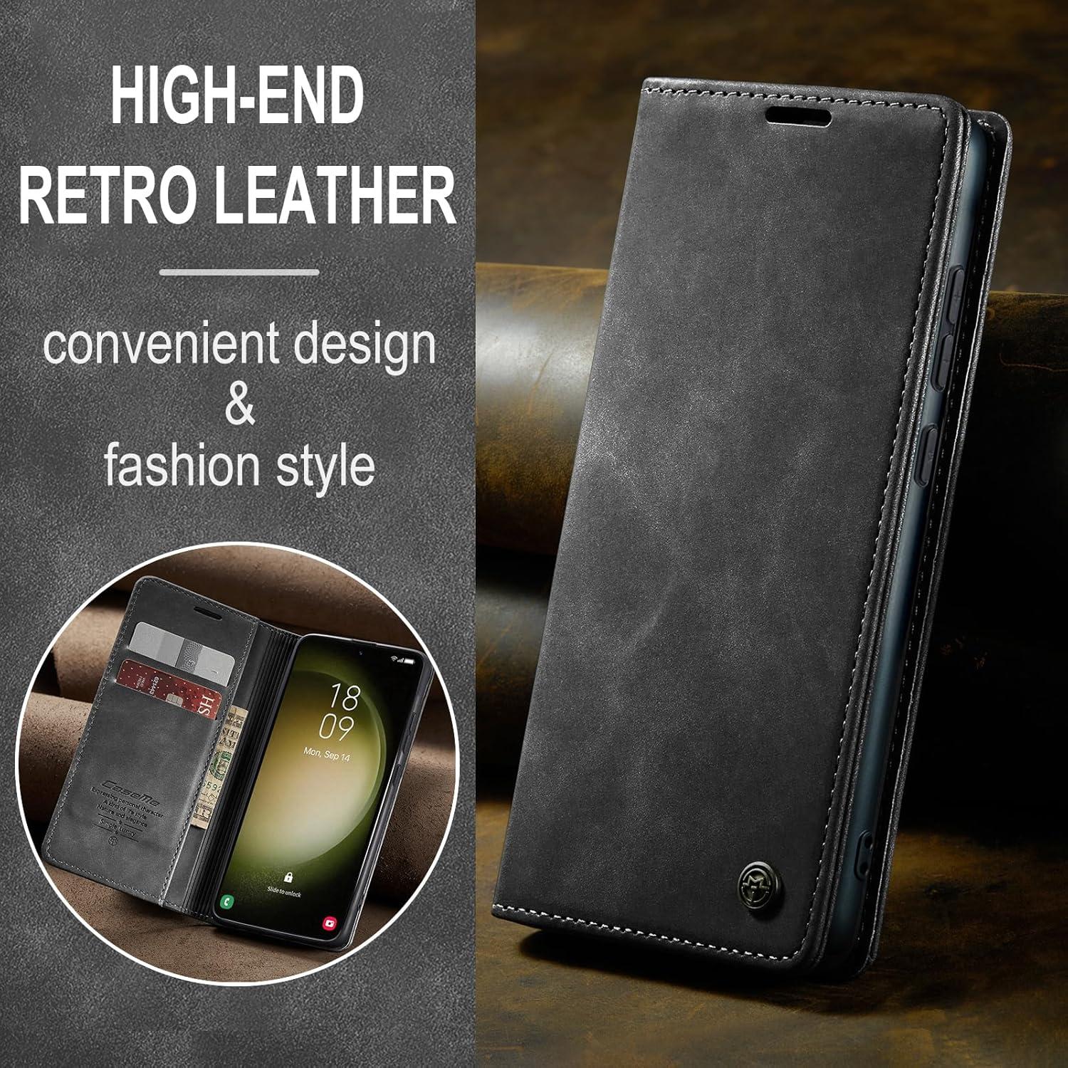 Handyhülle Samsung Galaxy S23 5G Leder Klappbar Tasche Magnet Stand