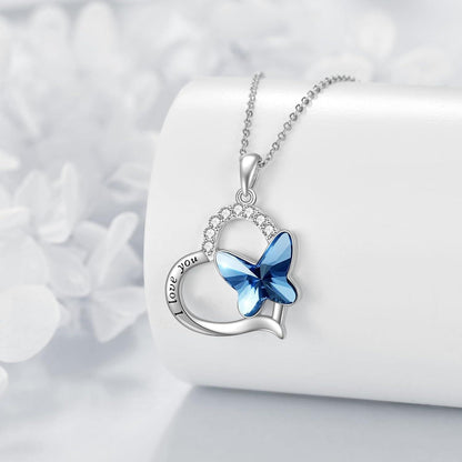 Tier Halskette 925 Sterling Silber Schmetterling Frauen Geschenk