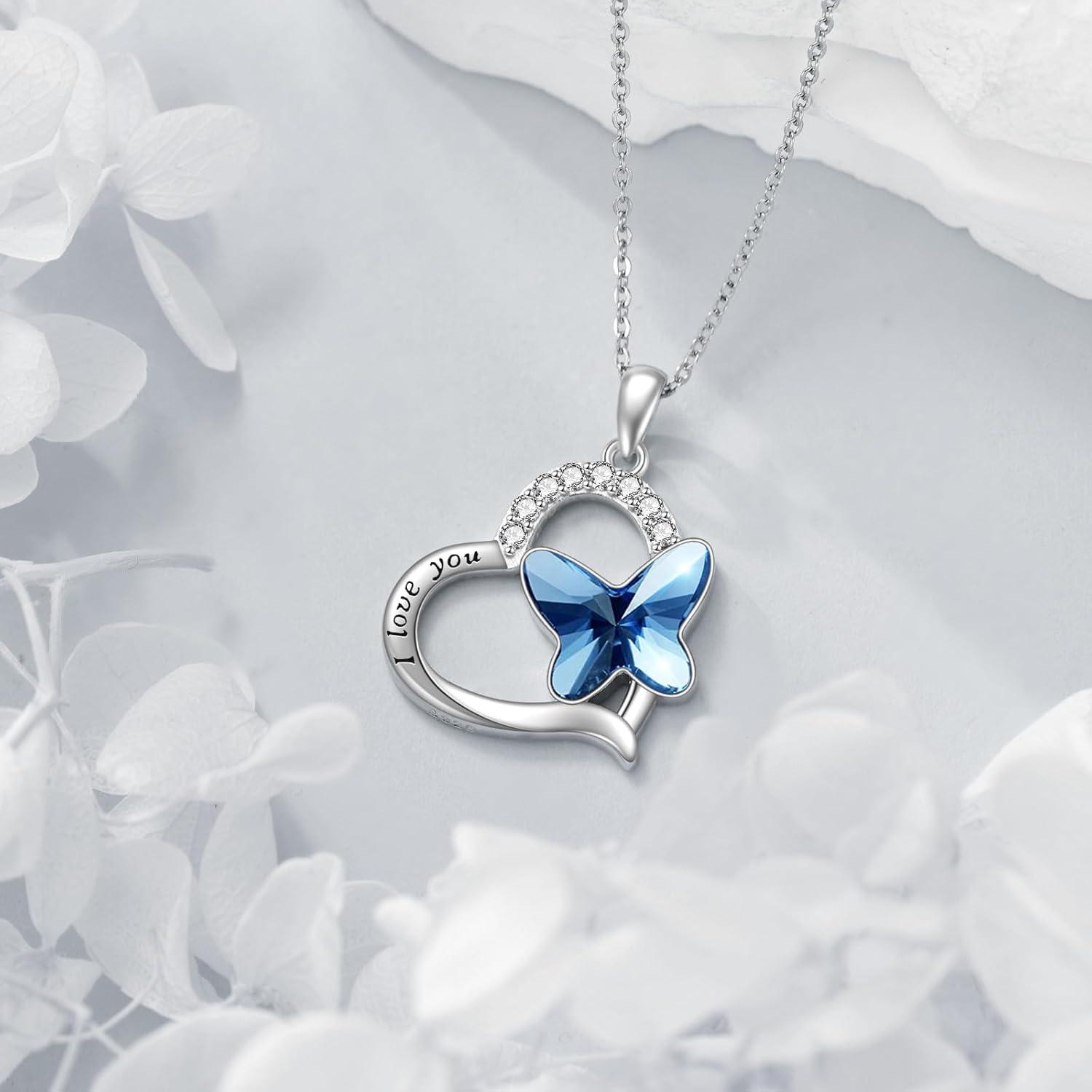 Tier Halskette 925 Sterling Silber Tierschmuck Schmetterling Frau Mama Mädchen