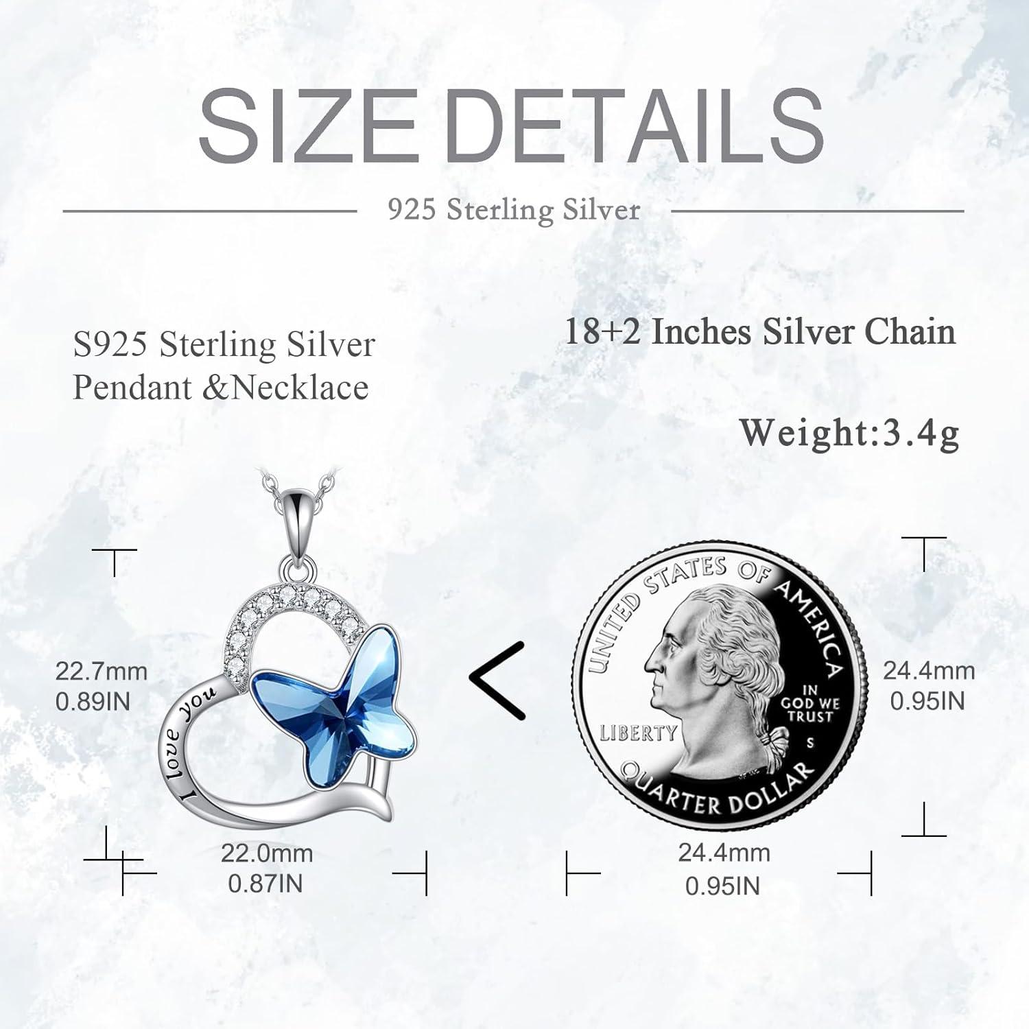 VONALA Frauen Halskette 925 Sterling Silber Schmetterling Tierschmuck