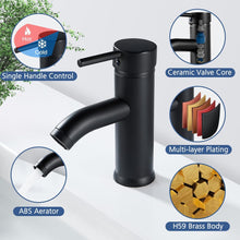 Wasserhahn Bad Schwarz mit Warm und Kalt Wasser Armatur