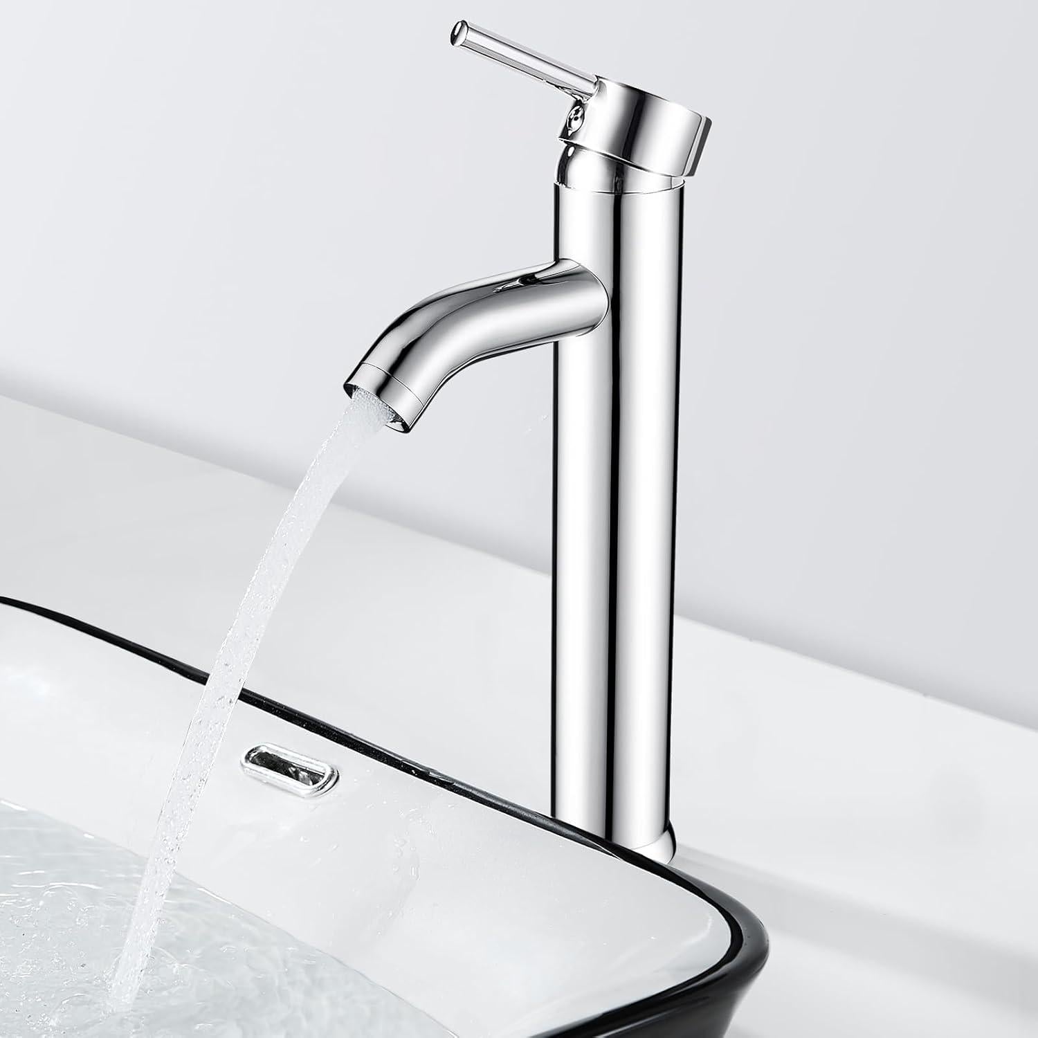 Moderne Waschtischarmatur Hoch Chrom, Einhebelmischer