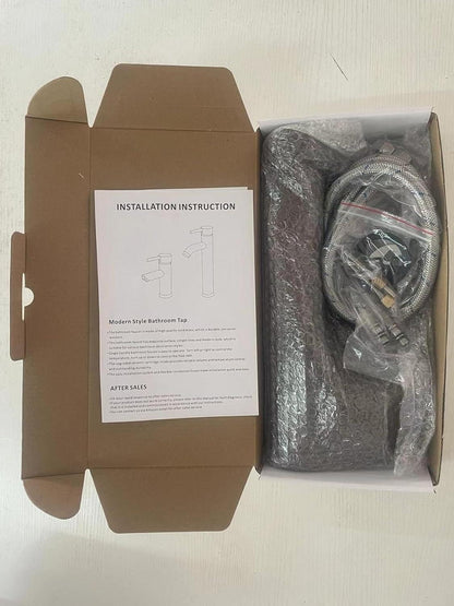 Waschtischarmatur Bad Hoch Chrom, Einhebelmischer für Aufsatzwaschbecken