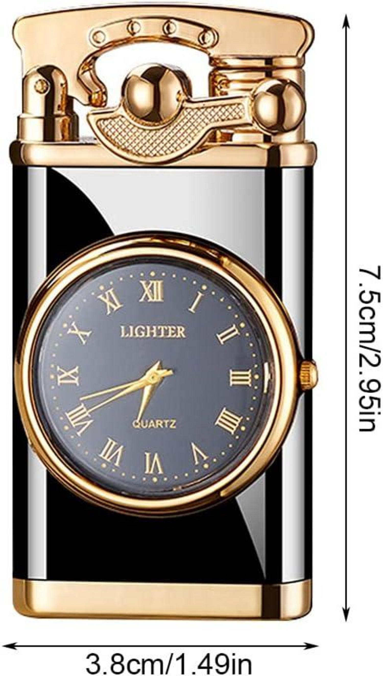 Feuerzeug Uhr Jetflame Winddicht Tragbar mit Geschenkbox für Männer