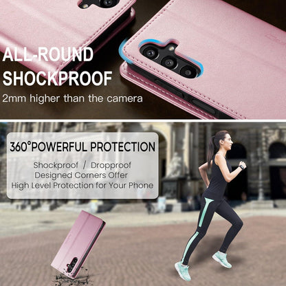 Handyhülle Samsung Galaxy A15 5G Leder Flip Case Rose Gold