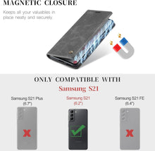 CaseMe Samsung Galaxy S21 5G Hülle Premium Leder Klapphülle