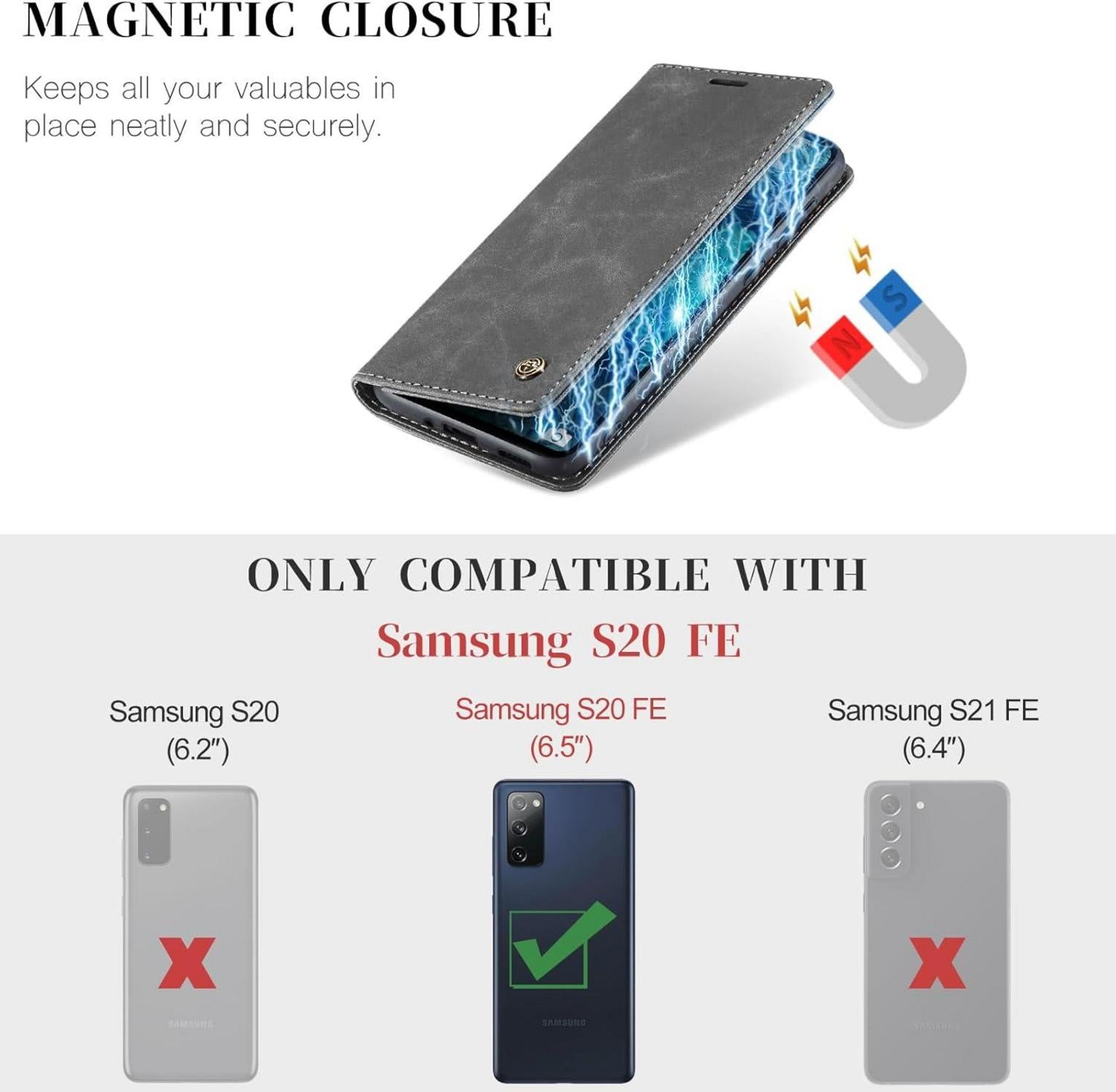 Samsung Galaxy S20 FE Hülle Leder Flip Case Magnet