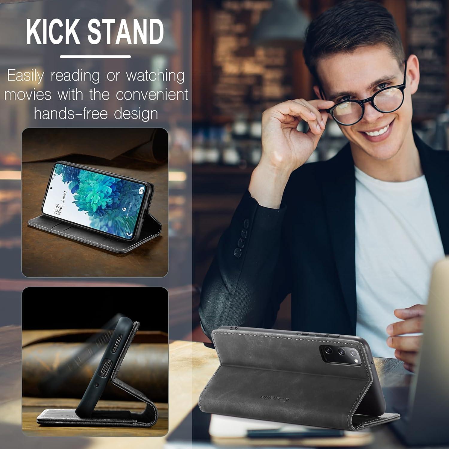 Samsung Galaxy S20 FE Hülle Premium Leder Klapphülle mit Standfunktion