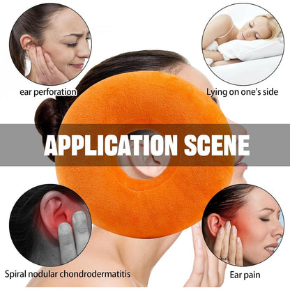 Piercing Kissen mit Loch für Seitenschläfer - Orange