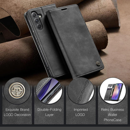 Samsung Galaxy A54 5G Hülle Premium Leder Klapphülle Magnet Grau