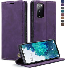 Samsung Galaxy S20 FE Handyhülle Lila Leder Flip Case 360° Schutz