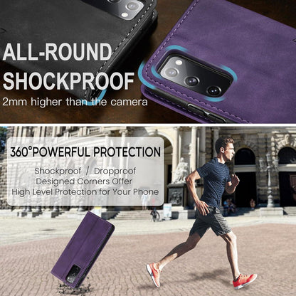 Handyhülle Samsung Galaxy S20 FE Leder Flip Case Magnet Standfunktion Lila