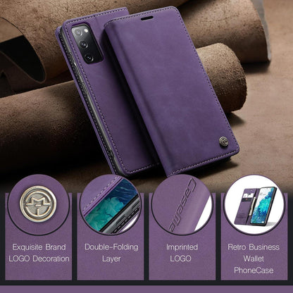 Handyhülle Samsung Galaxy S20 FE Leder Flip Case Magnet Standfunktion Lila