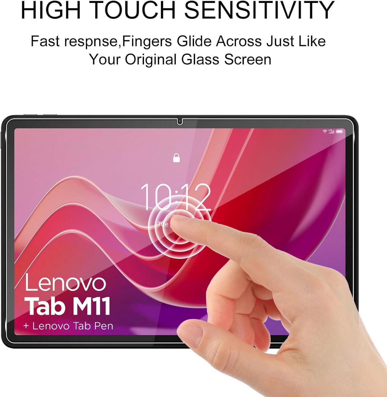 QULLOO Lenovo Tab M11 Displayschutzfolie Panzerglas 9H HD Klar Anti-Scratch Transparent