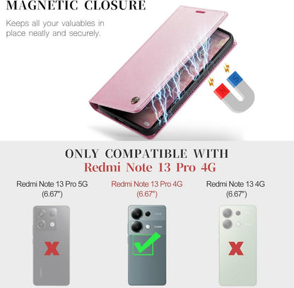 Xiaomi Redmi Note 13 Pro 4G Handyhülle, Premium Leder Tasche