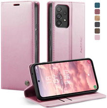 Samsung Galaxy A53 5G Handyhülle Premium Leder Flip Case - Rose Gold