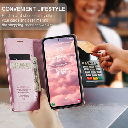 CaseMe Samsung Galaxy A53 5G Hülle Premium Leder Klappbar Flip Case - Rose Gold