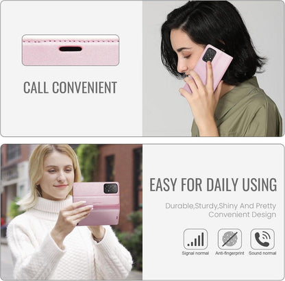 Handyhülle Samsung Galaxy A53 5G Leder Flip Case Magnet Stand Rose