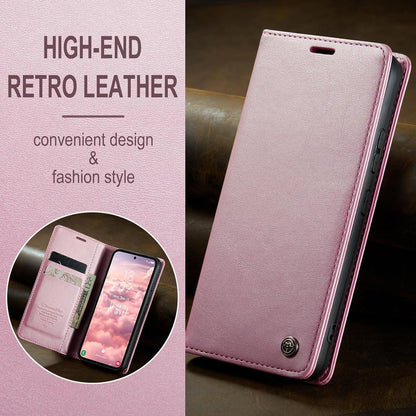 CaseMe Samsung Galaxy A53 5G Hülle Premium Leder Klappbar Flip Case - Rose Gold