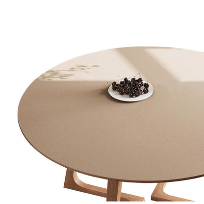 Runde PU Tischdecke Apricot 110cm - Wasserdichter Tischschutz