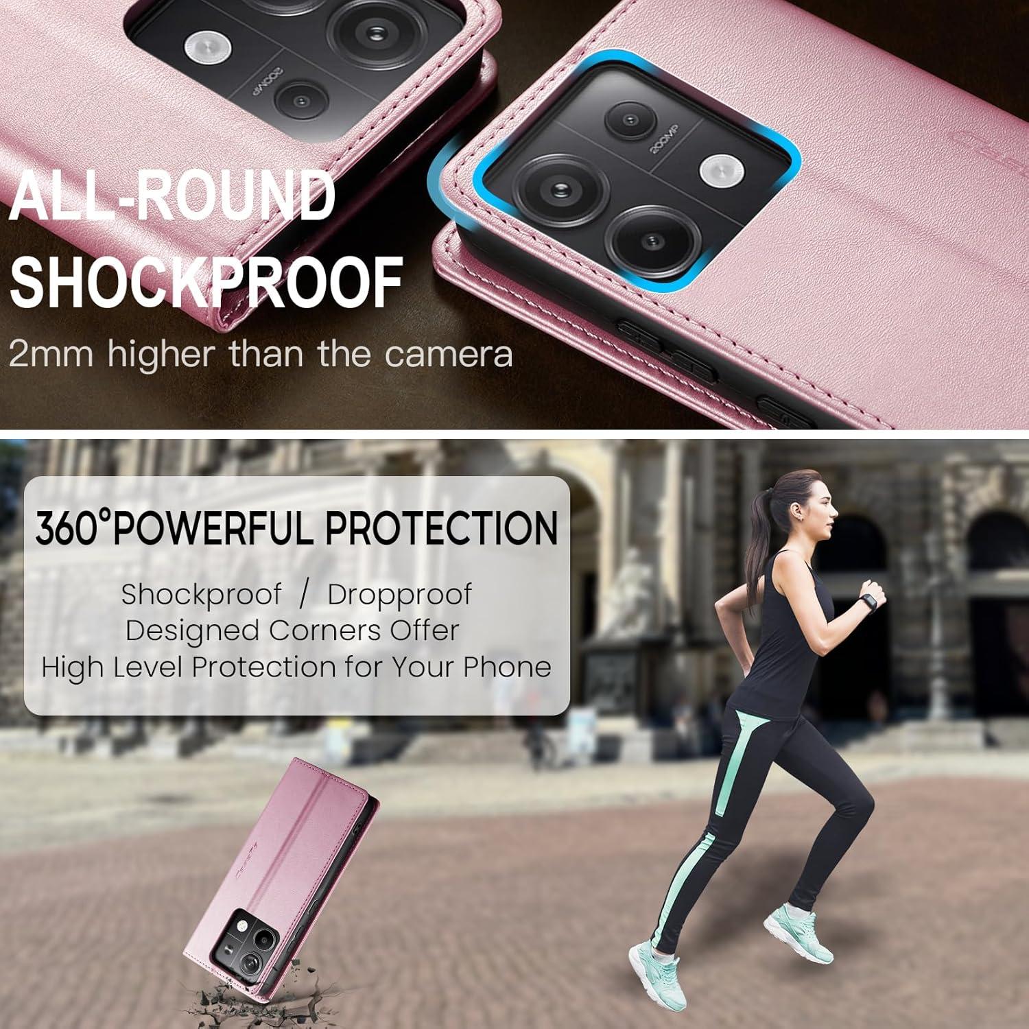 Xiaomi Redmi Note 13 Pro 5G Handyhülle Premium Leder Tasche Standfunktion