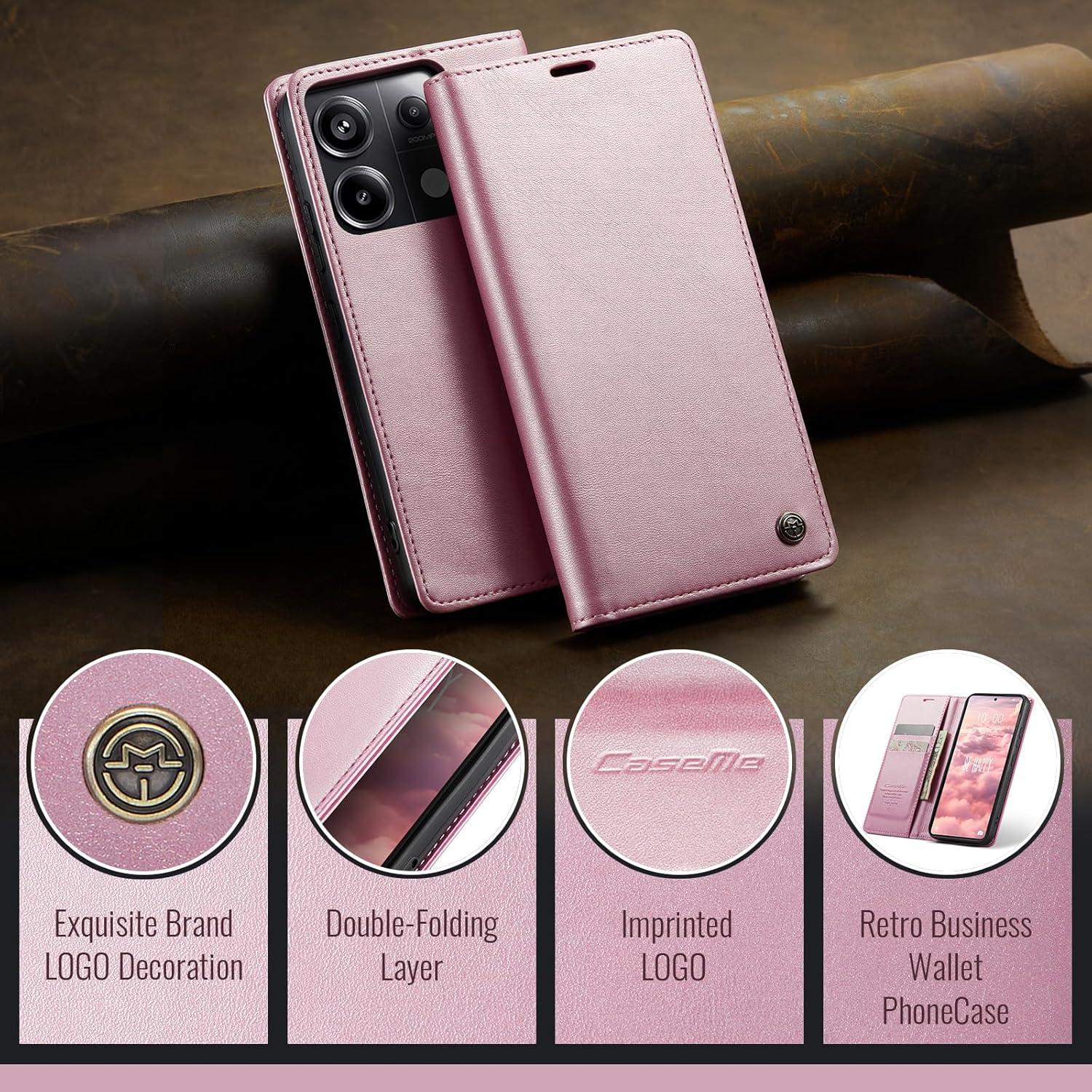 Xiaomi Redmi Note 13 Pro 5G Handyhülle Premium Leder Tasche Standfunktion