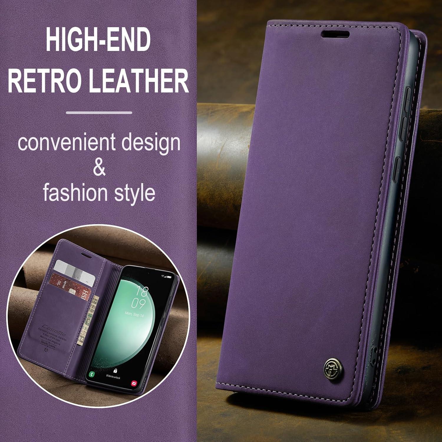 Handyhülle Samsung Galaxy S23 FE 5G Leder Case Magnet Standfunktion