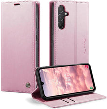 Handyhülle Samsung Galaxy A55 5G Leder Klapphülle Rose Gold