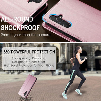 Handyhülle Samsung Galaxy A55 5G Premium Leder Klapphülle Magnet Stand - Rose