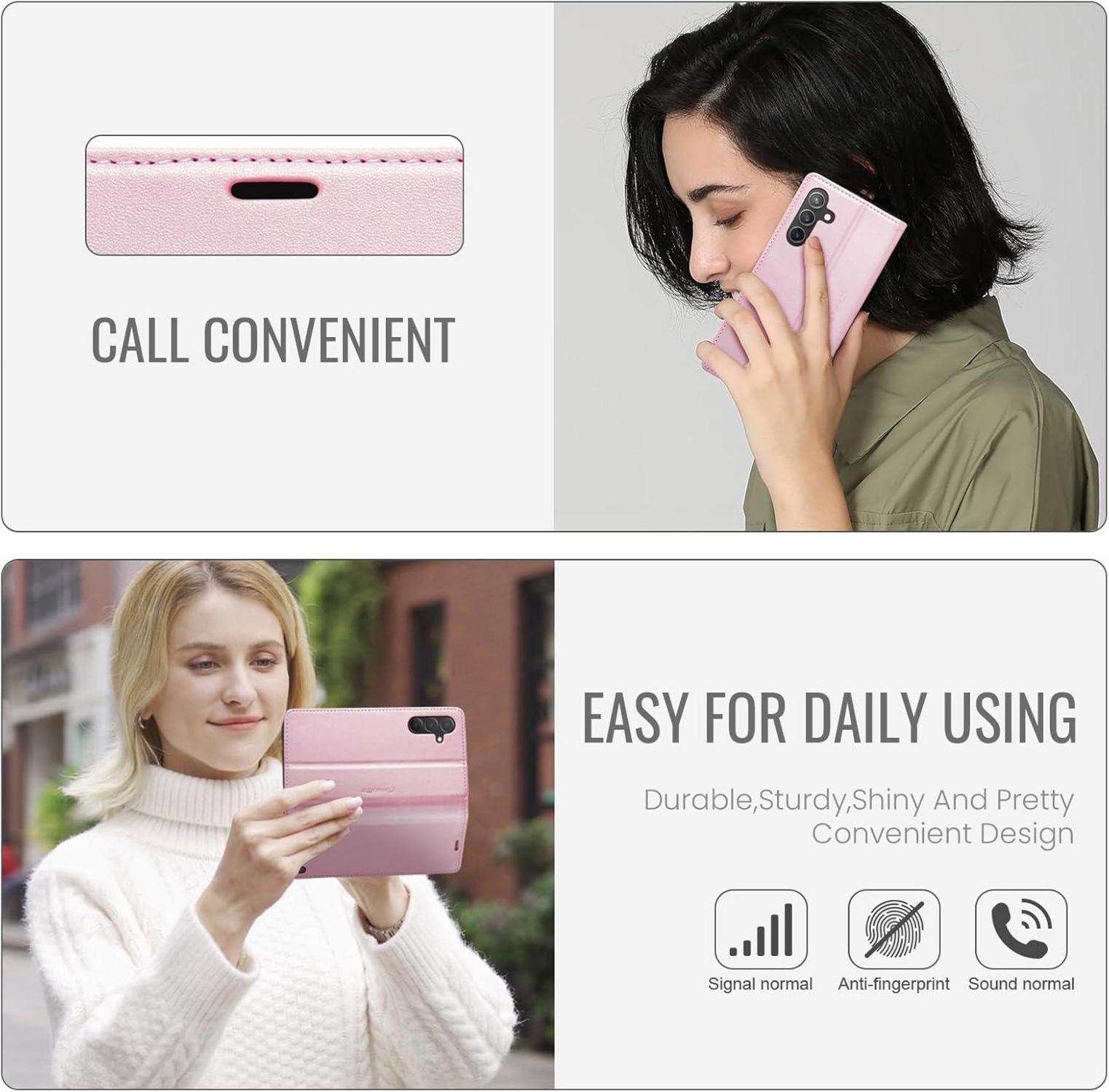 Handyhülle Samsung Galaxy A55 5G Premium Leder Klappbar Magnet