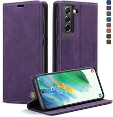 Samsung Galaxy S21 FE 5G Hülle Leder Klappbar Flip Case Standfunktion