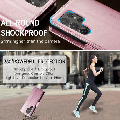 Schutzhülle Samsung Galaxy S24 Ultra 5G Leder Tasche Flip Case Rose Gold