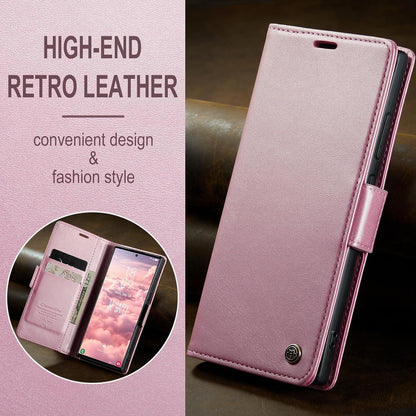 Samsung Galaxy S24 Ultra 5G Handyhülle Leder Flip Case Rose Gold