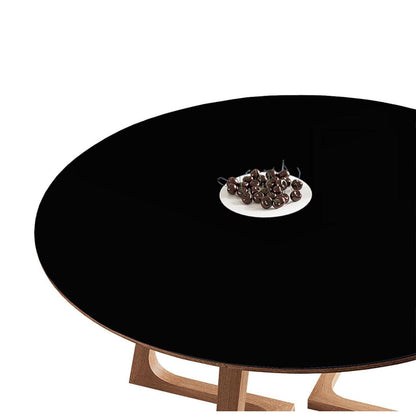 Runde PU Tischdecke 110cm – Wasserdichte Schutzfolie Schwarz