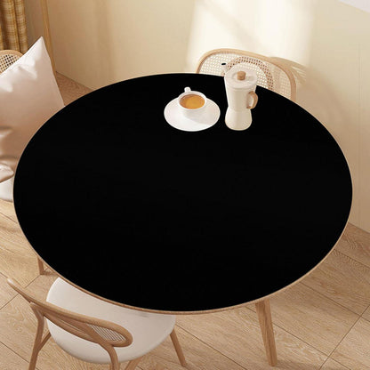 Runde PU Tischdecke 110cm – Wasserdichte Schutzfolie Schwarz