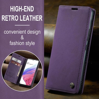 CaseMe Samsung Galaxy A53 5G Handyhülle Leder Flip Case Standfunktion - Lila