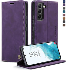 CaseMe Samsung Galaxy S22 5G Handyhülle Leder Flip Magnet