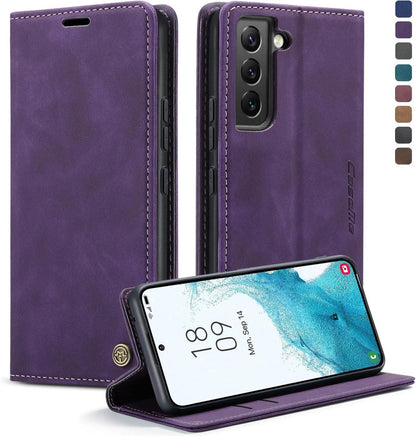 CaseMe Samsung Galaxy S22 5G Handyhülle Leder Flip Magnet