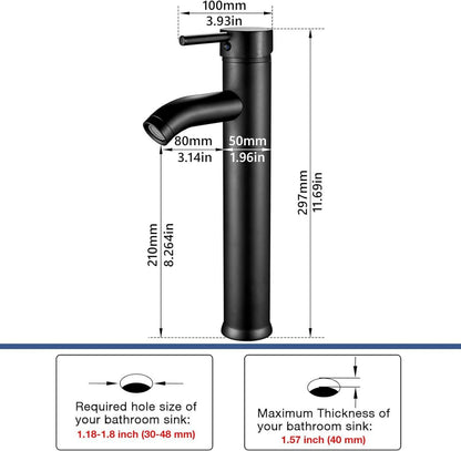 Wasserhahn Schwarz Waschtischarmatur Einhandmischer Messing